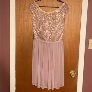 Rose Gold David’s Bridal bridesmaid dress